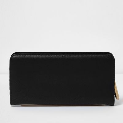 Black zip around purse